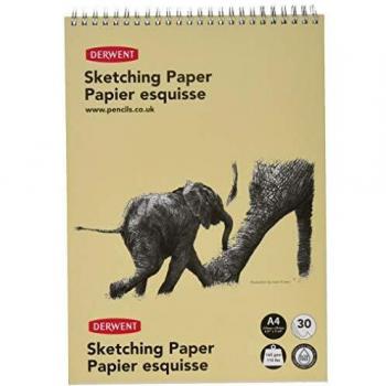Cuaderno Derwent A4 Formato Retrato para Dibujar y Escribir, 30 Hojas, Papel Libre de Ácidos, Bloc de Notas Espiral, Calidad Profesional, 2300139