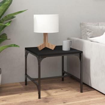 Mesa auxiliar de madera contrachapada 40x40x35 cm en color Negro, Roble Sonoma y Roble ahumado - Mesita de Salón o Comedor o Auxiliar Mesa de Café