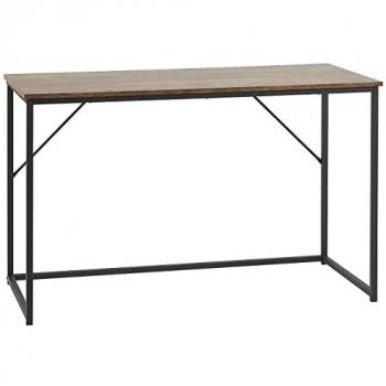 Escritorio Industrial para Oficina en Casa de Madera Oscura y Estructura de Metal Negro 120 x 55 cm Pembro