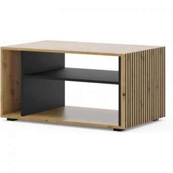 Mesa de centro AKL FURNITURE efecto madera Crema y Negro, Mesa de Café BIM FURNITURE auris 87x55 cm roble artesanal / negro mate