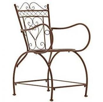 Silla de Exterior Sheela de Hierro Antiguo con Reposabrazos Arqueados y Dossier Confortable