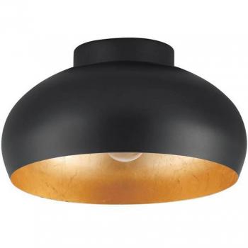 Plafón EGLO Mogano 2, Ø28cm, negro y oro, E27, dimmable