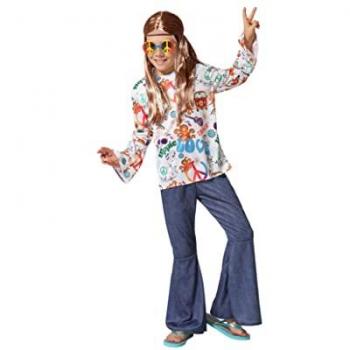 Disfraz Hippie Multicolor Infantil de Denim para Niños de 7 a 9 Años