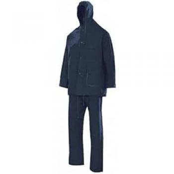 Traje de Lluvia Dos Piezas con Capucha, Color Azul Marino, Talla L