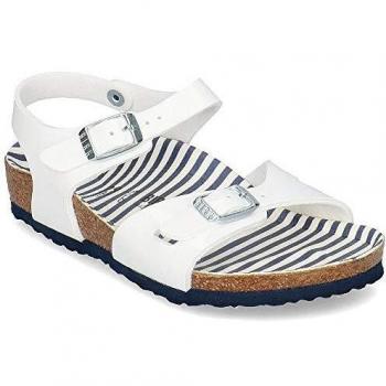 Birkenstock Kid's Rio White Nautical Stripes Sandal 28EU/10UK White