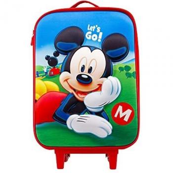 KARACTERMANIA Mickey Mouse Let's Go-Maleta Trolley Soft 3D, Azul