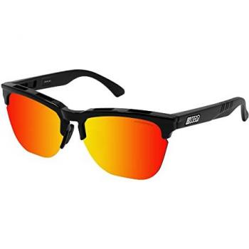 Gafas de sol deportivas Scicon Gravel negras con lente multiespejo naranja