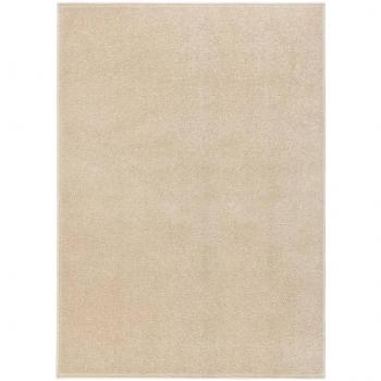 Alfombra de pelo corto beige 120x170 cm