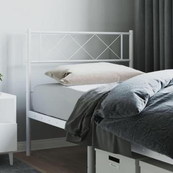 vidaXL Metal Headboard White 100 cm