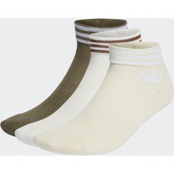 Pack de 3 pares de calcetines cortos Trefoil adidas Originals, color blanco, talla 37-39, unisex