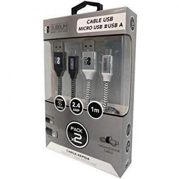SUBBLIM Pack 2 Cables USB A Micro USB