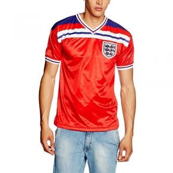 Score Draw Men's England 1982 World Cup Final Away Shirt - Red, Small