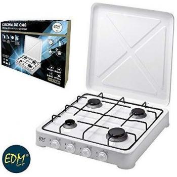 EDM 07422 Cocina de Gas Esmaltada con 4 Fuego, Varios Colores