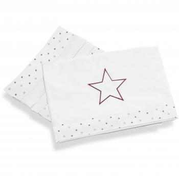 Alondra Rose 616-182 - Sábanas para minicunas con estrellas, color blanco / rosa