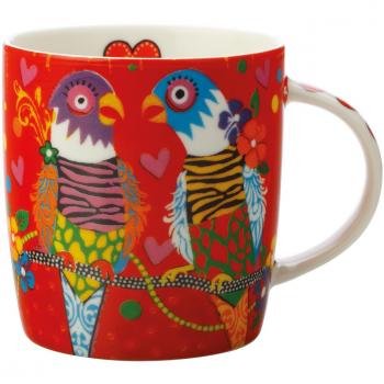 Maxwell & Williams Love Hearts Taza Rainbow Girls con Diseño de Loros de Porcelana, 370 ml - Azul