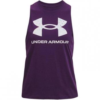 Camiseta sin mangas Under Armour Sportstyle mujer color púrpura, talla S, diseño deportivo