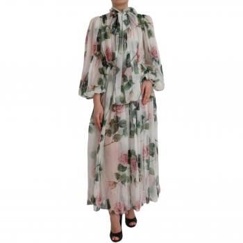 Dolce & Gabbana Silk Floral Print Long Maxi Dress - Multicolor, Size S