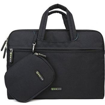 Evecase Maletín Estuche Impermeable Universal con manijas para Ordenador Portátiles de 13, Estuche pequeño para accesorios, Cojín para ratón - Negro