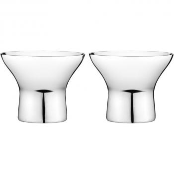 Georg Jensen GJ 098411 Huevera, 2 Unidades, Acero Inoxidable, Stainless Steel, 16 x 16 x 7,3 cm