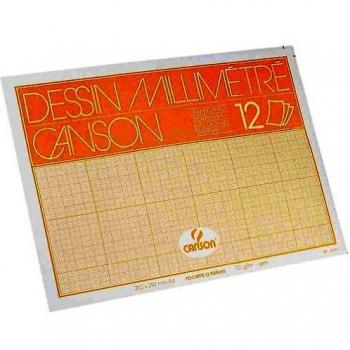 Pochette de Papel Calco Milimétrico Bistre A4 12 Hojas 70 g/m² CANSON