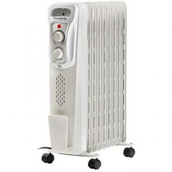 Rowenta Intensium BU2620 - Radiador de aceite, diseño robusto de acero, amplia emisión de calor, silencioso, 2000 W, tres ajustes de potencia y modo Eco, protección antivuelcos y calentamientos