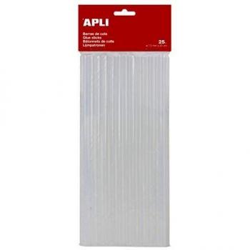 Apli kids 17003recambio barras de cola termofusible 75 mm x 20 cm transparente 25 barras