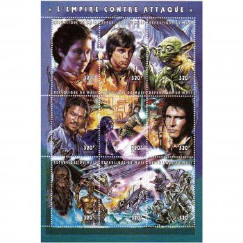 Star Wars Sellos - Star Wars El Imperio Contraataca - 9 Sellos. Menta y sheetlet Sello sin Montar