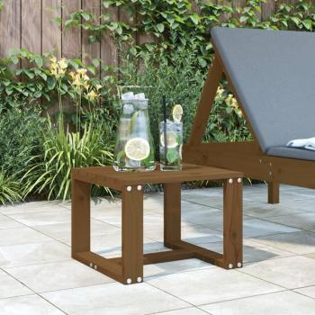 Mesa auxiliar de jardín de madera maciza de pino 40x38x28,5 cm