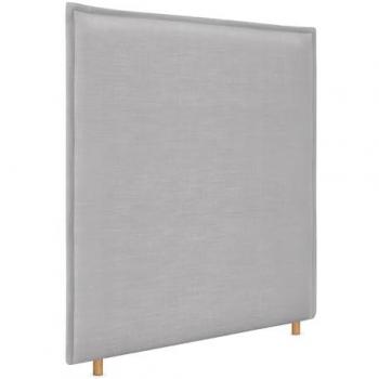 Cabecero Tapizado de Lino Natural con Ribete hasta el Suelo y 8cm de Grosor para Cama Dormitorio Moderno (Gris Claro, 105cm)