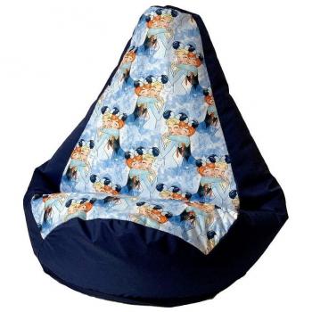 Sako bolso puf estampado pera azul marino - Helado XXL 140 x 100 cm