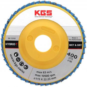 Disco Abrasivo Diamantado Hybrid T KGS D.115 Eje-22 Grano 400 para Granito, Cuarzo, Mármol y Materiales Duros