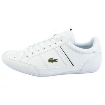 Lacoste Chaymon 0121 1 CMA Men's Low Top Sneakers - White Black Leather Synthetic
