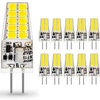 Bombillas G4 LED 12V, Auting 3.5W 20 * 2835 Equivalente a la Lámpara Halógena de 30W, No Regulable,400LM,Blanco frío 6000K,Ángulo de haz de 360°-10 Piezas