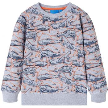 Sudadera para niños con estampado de aviones gris oscuro mélange 128