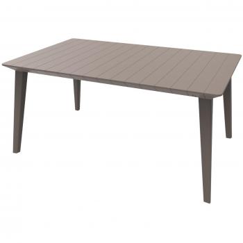 Mesa de jardín rectangular Lima 160 cm para 6 personas en color capuchino de resina