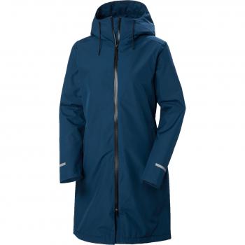 Helly Hansen Women's Aspire Waterproof Long Hooded Raincoat Blue