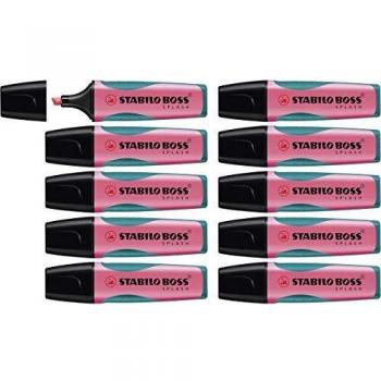 Marcador fluorescente STABILO BOSS SPLASH - Caja con 10 unidades - Color rosa