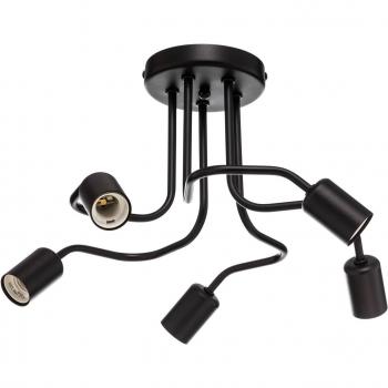 Lámpara de techo semiempotrable Lamkur Charlie Multi Arm, 5 luces, E27, color negro
