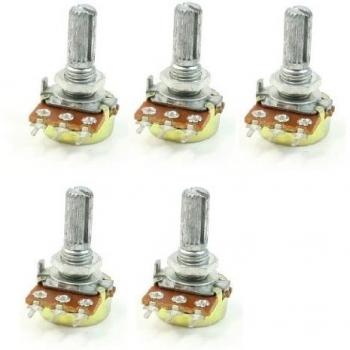 B50K 50 K Ohm Linear giratorio macho de roscar para el potenciómetro de ajuste individual 5 piezas