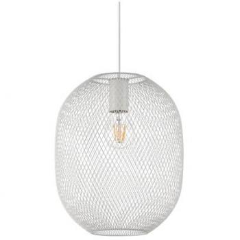 Lámpara de techo colgante Net con estructura de alambre, 24 cm, color blanco, tipo contemporáneo, 1 luz E27, 42W, IP20 - Ideal Lux