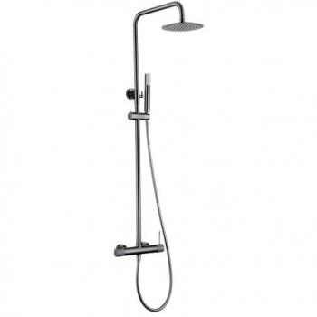 Conjunto Ducha Monomando Line Black Gun Metal IMEX BDD038/BGM