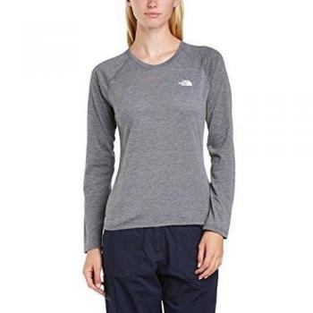 The North Face W Reaxion Tee L/S - Camiseta para mujer, color gris, talla S