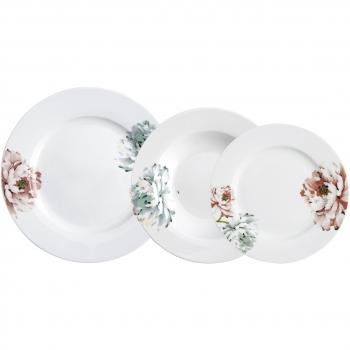 Bidasoa Peony - Vajilla de 18 piezas, porcelana, multicolor