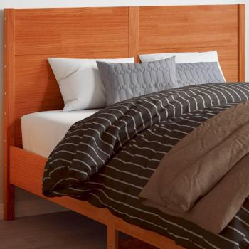 Cabecero de cama de madera maciza de pino marrón con acabado en cera, dimensiones 150 cm