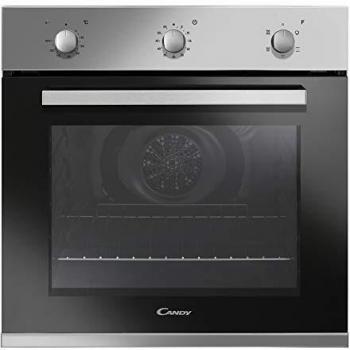 Candy Pop Evo FCP502X/E, Horno Multifunción, 65L, Ventilador de Enfriamiento, Cuba para Limpieza por Agua, 5 Funciones, 3 Mandos Giratorios, Puerta Doble Cristal, Clase A, Acero Inoxidable