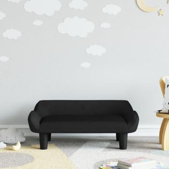 Sofá para niños en terciopelo negro 70x40x24 cm