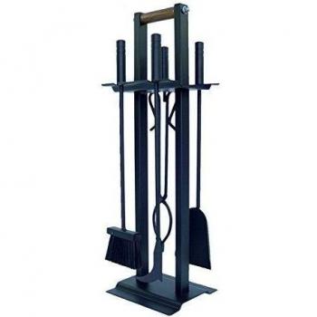 Imex El Zorro 12023-N - Pack de 4 piezas para chimenea cuadrada, color negro