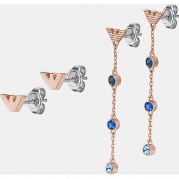 Emporio Armani EGS3013SET Set de Joyería para Mujer con Pendientes de Metal Rosado