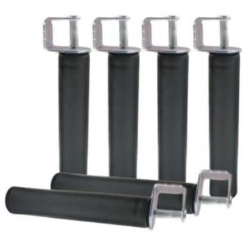Pack de 6 Patas para Somier + 6 Abrazaderas Cilíndricas de Metal - Altura 40 cm