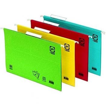 Elba Gio - Caja de 25 carpetas colgantes para cajón, Fº, color rojo